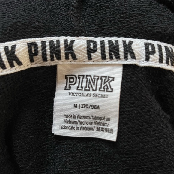 VS PINK Hooded Quarter Zip Black Size Medium - Picture 3 of 4